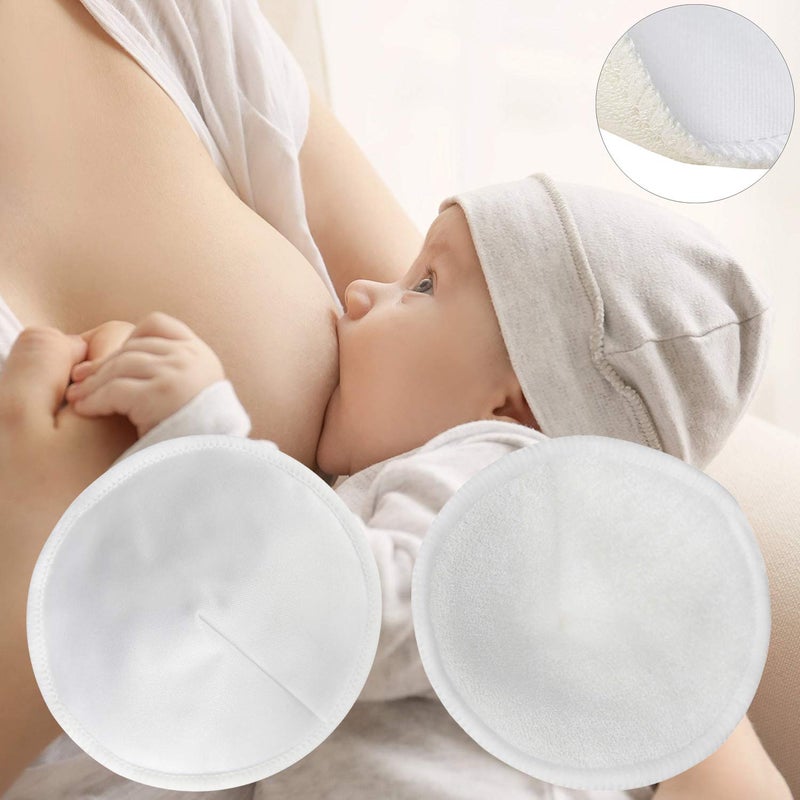 Pinowu Nursing Breast Pads with Laundry Bag (12pcs) - Contoured Breastfeeding Nipple Pad (Pastel Touch, 4.5 inch) - Image 4